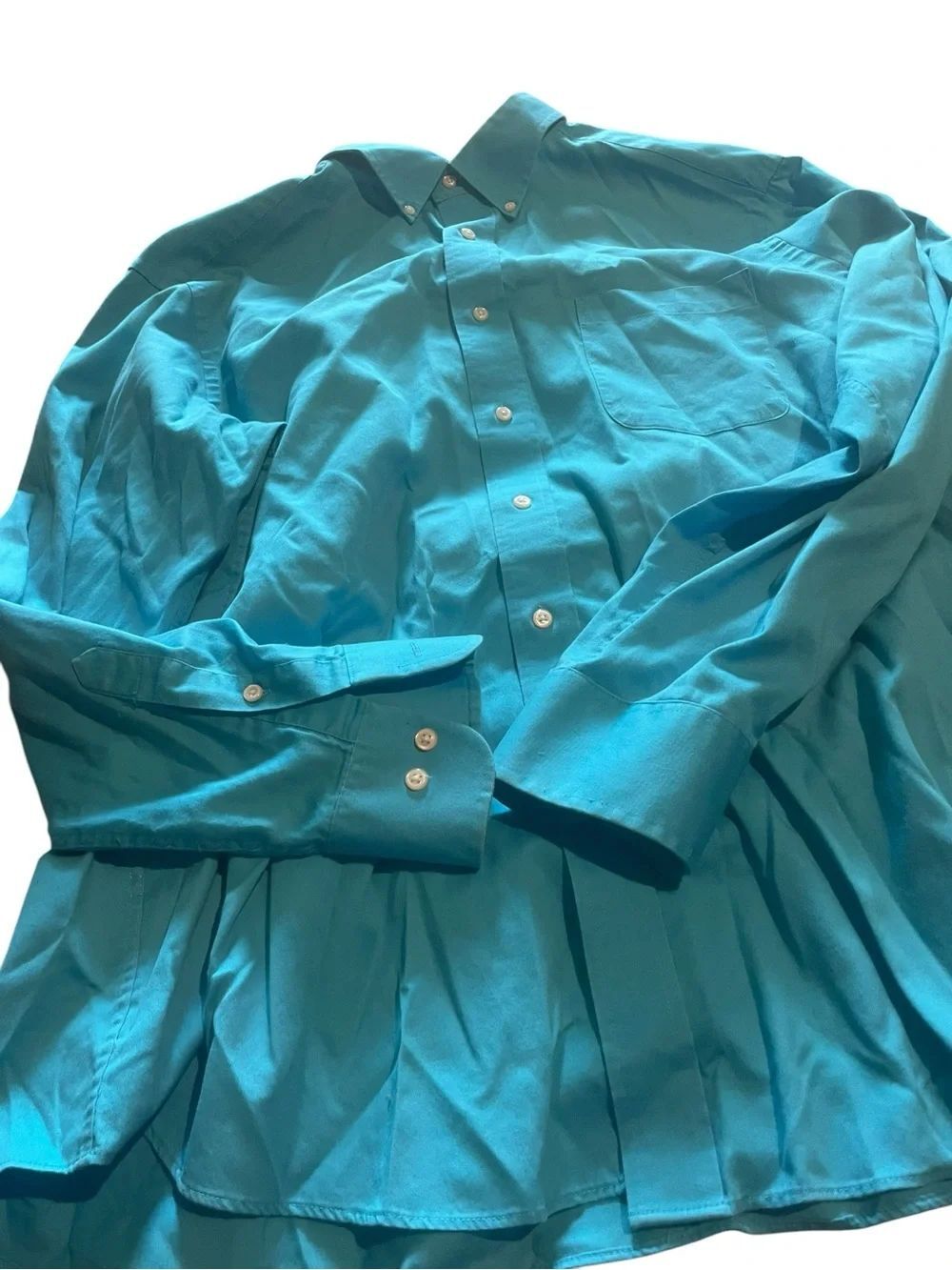 Izod size 17 1/2 x 34/35 Men's Teal Button-Up Shirt - Classic Long Sl like new